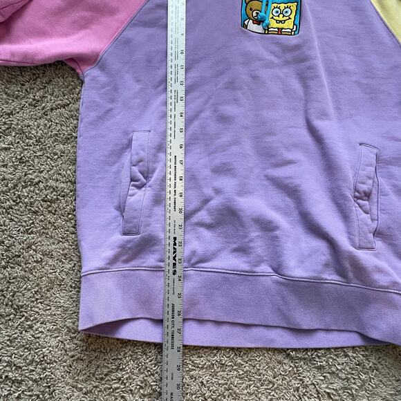 Teddy Fresh X SpongeBob SquarePants sweatshirt colorblock hoodie sz L - Picture 11 of 13